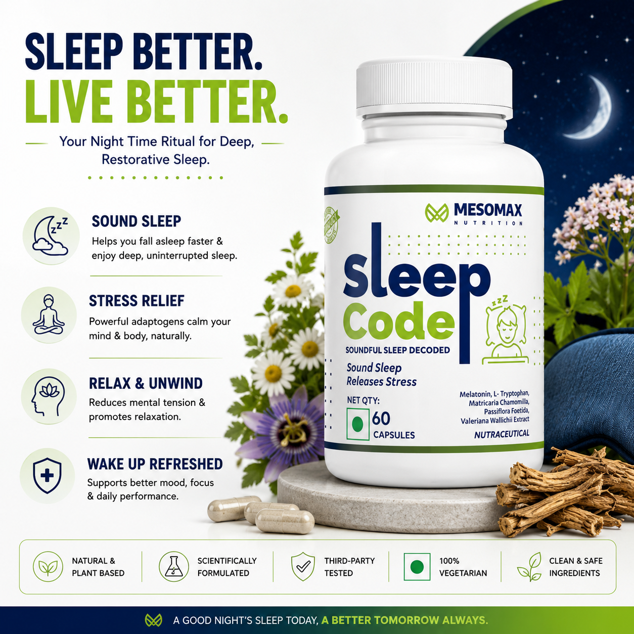 Mesomax Sleep Code | Soundful Sleep Decoded | Premium Sports Nutrition