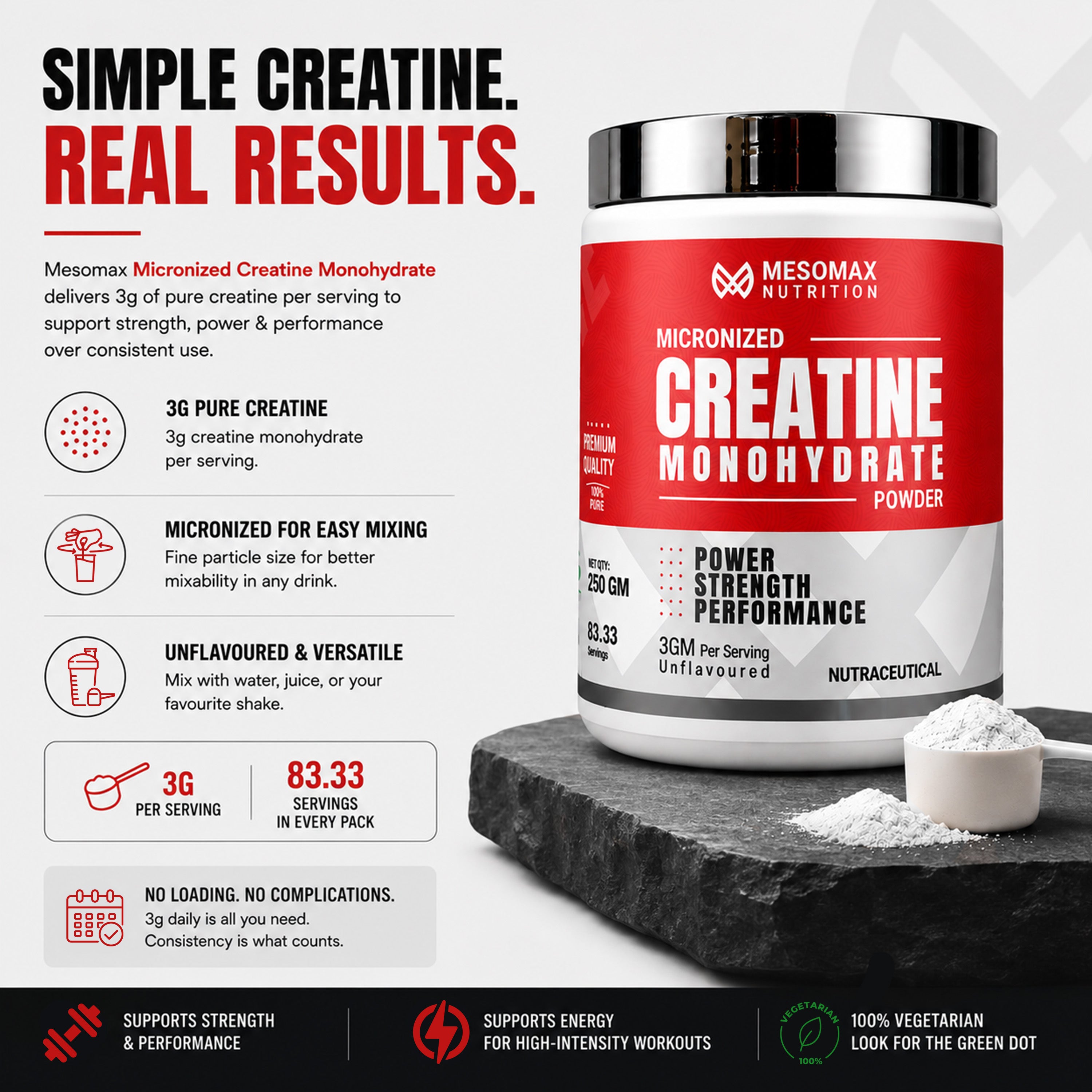 Creatine Monohydrate | Power, Strength & Performance - Mesomax