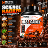 Mesomax Nutrition Mass Gainer XL 2.7kg | 20g Protein | 106.5g Carbs | 559.10 kcal | Double Rich Chocolate