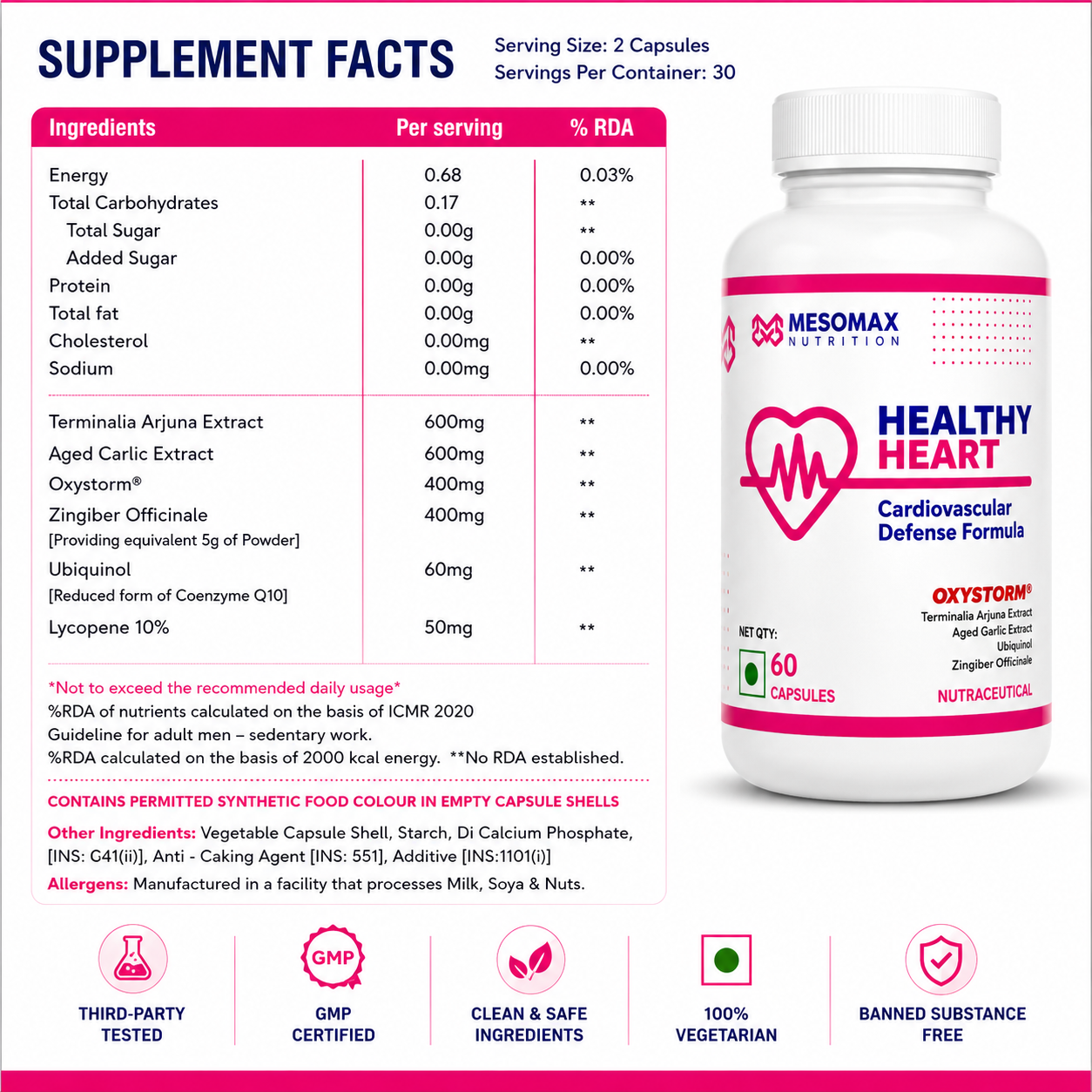 Mesomax Healthy Heart | Cardiovascular Defense Formula | Premium Sports Nutrition